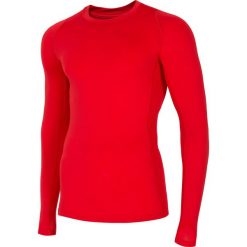 Longsleeve treningowy męski TSMLF401 - CZERWONY. Czerwone koszulki męskie 4f, xxl, bez wzorów, bez kołnierzyka. W wyprzedaży za 59,99 zł.