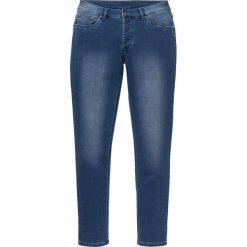 Dżinsy dresowe Skinny Fit Straight bonprix niebieski "bleached”. Niebieskie jeansy męskie bonprix, m, bez wzorów. Za 109,99 zł.