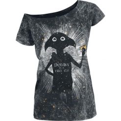 Harry Potter Dobby Is A Free Elf Koszulka damska czarny. Czarne bluzki na imprezę marki Harry Potter, xl, z nadrukiem, vintage, z dekoltem w łódkę. Za 121,90 zł.