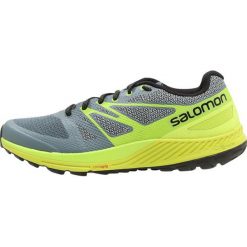 Salomon SENSE ESCAPE Obuwie do biegania Szlak stormy weather/acid lime/lime green. Szare buty do biegania męskie Salomon, z materiału. W wyprzedaży za 374,25 zł.