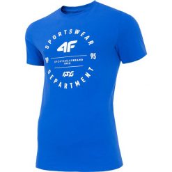 T-shirt męski TSM249 - niebieski. Niebieskie koszulki męskie 4f, m, bez wzorów, z bawełny, bez kołnierzyka. Za 49,99 zł.