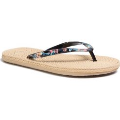 Japonki ROXY - ARJL100685 Bk3. Czarne klapki damskie Roxy, bez wzorów, z tworzywa sztucznego, bez obcasa. Za 109,00 zł.