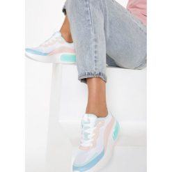 Baby Blue Sneakersy Acapheu. Białe sneakersy damskie Born2be, z jeansu. Za 149,99 zł.