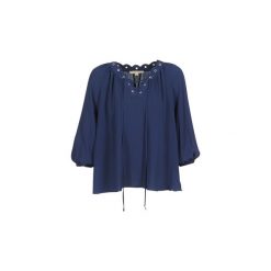 Bluzki MICHAEL Michael Kors SCALLP GRMT CHAIN TOP. Niebieskie bluzki damskie MICHAEL Michael Kors, s, bez wzorów, bez kołnierzyka. Za 583,20 zł.