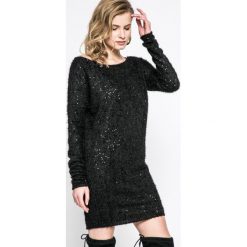 Kiss my dress - Sukienka. Czarne sukienki damskie Kiss My Dress, na co dzień, s, bez wzorów, z poliesteru, casualowe, bez kołnierzyka, z długim rękawem, długie, mini, proste. W wyprzedaży za 79,90 zł.