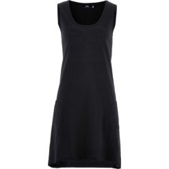 Sukienka bawełniana z przędzy mieszankowej bonprix czarny. Czarne sukienki damskie bonprix, bez wzorów, z bawełny, bez kołnierzyka, bez rękawów. Za 44,99 zł.