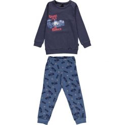 Piżama w kolorze granatowym. Niebieskie bielizna chłopięca marki Schiesser Kids, bez wzorów, z bawełny. W wyprzedaży za 67,95 zł.