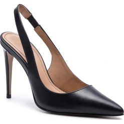 Sandały KAZAR - Luciana 37445-01-00 Black. Czarne klapki damskie Kazar, w paski, ze skóry, na wysokim obcasie. W wyprzedaży za 269,00 zł.