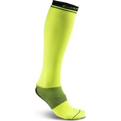 Podkolanówki CRAFT Body Control neonowożółte. Żółte podkolanówki damskie Craft, bez wzorów, z materiału. Za 103,99 zł.
