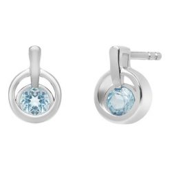 Kolczyki damskie: Srebrne Kolczyki – srebro 925, Topaz swiss blue