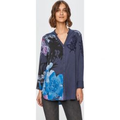 Desigual - Koszula. Niebieskie bluzki damskie Desigual, na co dzień, s, bez wzorów, z lyocellu, casualowe, bez kołnierzyka, z długim rękawem. Za 359,90 zł.