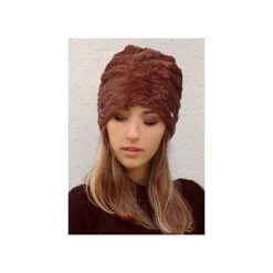 Czapka Chapoosie CastagneBROWN. Pomarańczowe czapki damskie marki Chapoosie, z haftami, z bawełny. Za 129,00 zł.