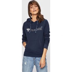 Hummel - Bluza. Niebieskie bluzy damskie Hummel, s, z nadrukiem, z bawełny, bez rękawów, z kapturem. W wyprzedaży za 179,90 zł.