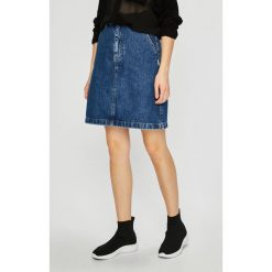 Tommy Jeans - Spódnica. Niebieskie spódniczki damskie z bawełny, casualowe, mini, proste. W wyprzedaży za 269,90 zł.