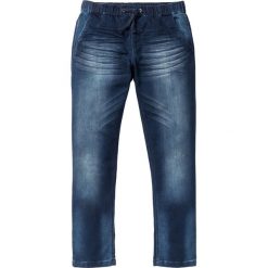 Dżinsy dresowe Regular Fit Straight bonprix ciemnoniebieski "used". Niebieskie jeansy męskie marki bonprix, m, bez wzorów, z jeansu. Za 109,99 zł.