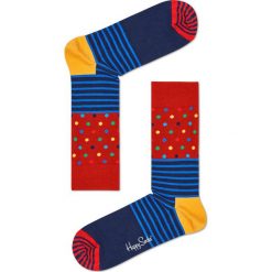 Happy Socks - Skarpetki Stripe & Dots. Szare skarpetki damskie marki Happy Socks, z bawełny. Za 39,90 zł.