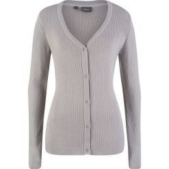 Sweter rozpinany bonprix jasnoszary melanż. Szare swetry damskie bonprix, bez wzorów, bez rękawów, bez kaptura. Za 49,99 zł.