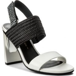 Sandały UNITED NUDE - Zink Slingback Hi 10300477114 White/Black/Black And White Mix. Czarne klapki damskie marki United Nude, bez wzorów, ze skóry ekologicznej, bez obcasa, na obcasie. W wyprzedaży za 499,00 zł.