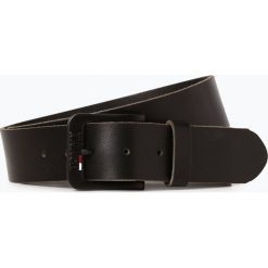 Tommy Jeans - Męski pasek skórzany, czarny. Czarne paski męskie marki Tommy Jeans, w paski, z jeansu, klasyczne. Za 179,95 zł.