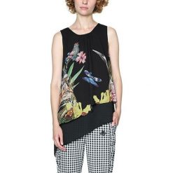 Desigual Bluzka damska Blus Antonella 18SWBW80 2000 (rozmiar S). Bluzki damskie Desigual, s, bez wzorów, bez kołnierzyka, bez rękawów. W wyprzedaży za 128,00 zł.