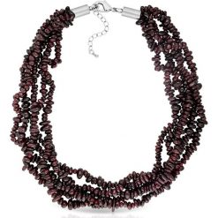 Piękny Naszyjnik - metal, Granat. Czarne naszyjniki damskie marki W.KRUK, z granatem, metalowe. Za 449,00 zł.