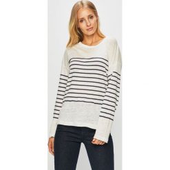Pepe Jeans - Sweter. Białe swetry damskie Pepe Jeans, s, z nadrukiem, ze lnu, bez rękawów, bez kaptura. W wyprzedaży za 139,90 zł.