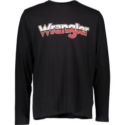 Koszulka w kolorze czarnym. Czarne koszulki męskie Wrangler, xl, z nadrukiem, z bawełny, z okrągłym kołnierzem, z długim rękawem, długie. W wyprzedaży za 56,95 zł.