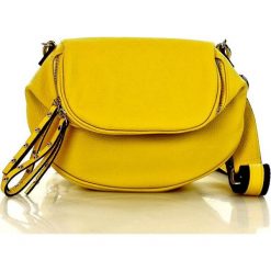 LILI Torebka crossbody sport MARCO MAZZINI - żółta. Żółte listonoszki damskie MAZZINI, w paski, ze skóry, sportowe, bez dodatków. Za 239,00 zł.