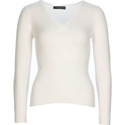 Sweter w kolorze białym. Białe swetry damskie Cachemire and Co, s, bez wzorów, z kaszmiru, bez rękawów, bez kaptura. W wyprzedaży za 131,95 zł.