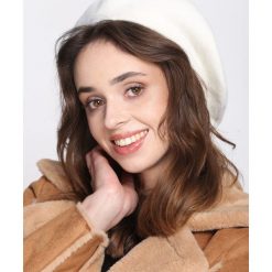 Kremowy Beret Statement. Brązowe berety damskie Born2be, bez wzorów. Za 49,99 zł.