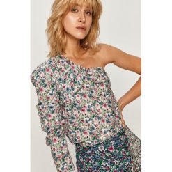 Pepe Jeans - Bluzka Ada. Bluzki damskie Pepe Jeans, s, w kwiaty, z elastanu, casualowe, z asymetrycznym kołnierzem, z długim rękawem. Za 279,90 zł.