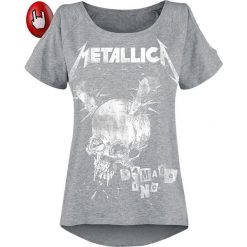 Metallica Damage Inc Koszulka damska odcienie szarego. Szare bluzki z odkrytymi ramionami marki Metallica, m, z nadrukiem, vintage. Za 74,90 zł.