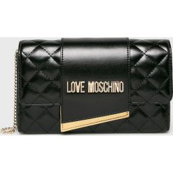 Love Moschino - Torebka. Czarne torebki klasyczne damskie marki Love Moschino, w paski, ze skóry ekologicznej, eleganckie, na ramię, małe, bez dodatków. Za 559,90 zł.