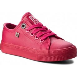 Trampki BIG STAR - BB374148 Fushia. Różowe trampki dziewczęce marki BIG STAR, bez wzorów, z gumy, na sznurówki. Za 79,00 zł.