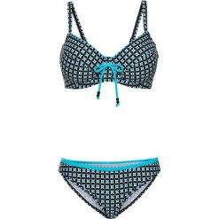 Bikini na fiszbinach "minimizer" (2 części) bonprix czarny z nadrukiem. Czarne bikini bonprix, z nadrukiem. Za 89,99 zł.