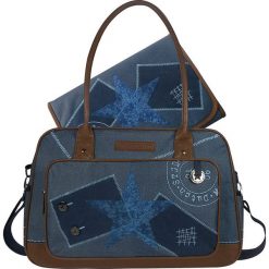 Torebki klasyczne damskie: Torba w kolorze niebieskim na akcesoria do przewijania – 48 x 30 x 16 cm