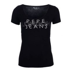 Pepe Jeans T-Shirt Damski Brent S Czarny. Czarne koszulki damskie marki Pepe Jeans, s, bez wzorów, z bawełny, bez kołnierzyka. W wyprzedaży za 128,00 zł.