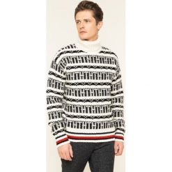 Golf TOMMY HILFIGER Fairisle MW0MW11695. Białe swetry męskie TOMMY HILFIGER, m, bez wzorów, z wełny, z golfem, bez kaptura. W wyprzedaży za 479,00 zł.