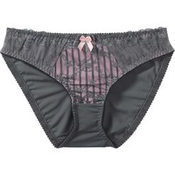 Figi bonprix antracytowo-jasnoróżowy w paski. Szare majtki damskie bonprix, w paski. Za 34,99 zł.