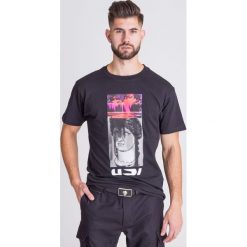 T-SHIRT DIESEL. Czarne t-shirty męskie Diesel, m, z nadrukiem, z bawełny, z okrągłym kołnierzem. Za 164,50 zł.