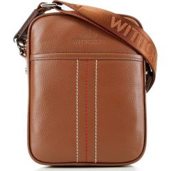 Torba 88-4U-409-5. Czerwone listonoszki męskie Wittchen, w paski, eleganckie, na ramię, małe. Za 364,65 zł.