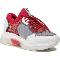 Sneakersy BRONX - 66167D-HM BX 1525 White/Silver/Red 3064. Czerwone półbuty damskie Bronx, ze skóry ekologicznej. W wyprzedaży za 299,00 zł.