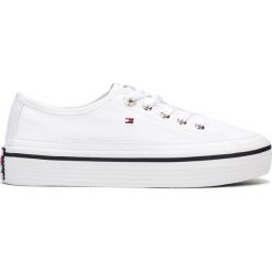 Tommy Hilfiger Tenisówki Biały. Białe trampki i tenisówki damskie z materiału, na sznurówki. Za 364,95 zł.