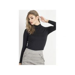 Półgolf Pearl. Czarne bluzki damskie marki Wow fashion, w koronkowe wzory, z dzianiny, z golfem, z długim rękawem. Za 129,00 zł.