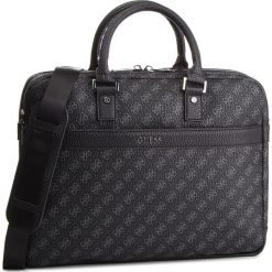 Torba na laptopa GUESS - City Logo HM6606 POL91 BLA. Czarne torby męskie skórzane Guess, z aplikacjami, ze skóry ekologicznej. Za 699,00 zł.