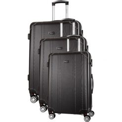Zestaw walizek w kolorze czarnym - 3 szt. Czarne walizki Travel One, z materiału. W wyprzedaży za 539,95 zł.