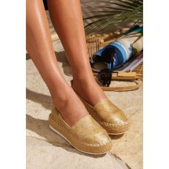 Żółte Espadryle Feel Life. Żółte espadryle damskie Renee, bez wzorów, ze skóry, bez obcasa, na platformie. Za 69,99 zł.