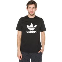 Adidas Originals Trefoil Koszulka Czarny. Czarne podkoszulki męskie adidas Originals, s, z nadrukiem, z bawełny, z krótkim rękawem. Za 128,95 zł.