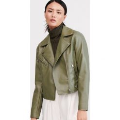Ramoneska - Khaki. Brązowe kurtki damskie Reserved, bez wzorów, bez kaptura. Za 139,99 zł.