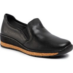 Półbuty RIEKER - 59766-00 Schwarz. Czarne półbuty damskie Rieker, z materiału. Za 249,00 zł.